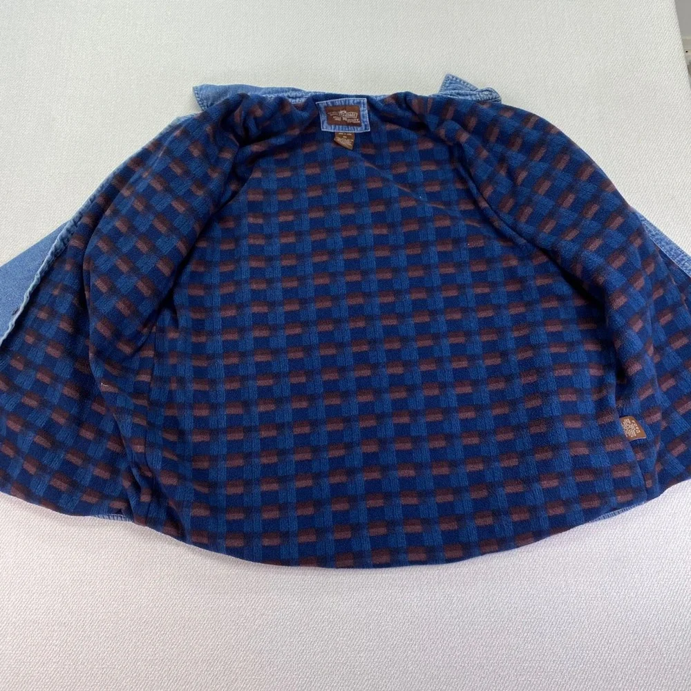 Levi Strauss Denim Shirt Mens XXL Blue Blanket Lined Plaid Workwear Shacket Read - Picture 6 of 14